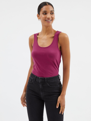 Purple Plain Fitted Vest Women at ASDA