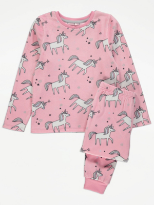 Pink Polka Dot Bunny Face Fleece Pyjamas | Kids | George At ASDA