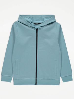 Teal Zip Up Hoodie Kids at ASDA