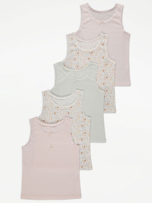Woodland Floral Vests 5 Pack Kids at ASDA