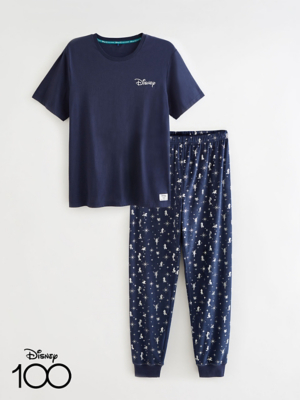 Disney 100 Navy Fleece Matching Adults Family Christmas Pyjamas | Men ...