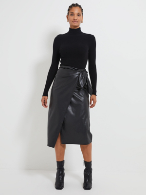 black-faux-leather-wrap-midi-skirt-women-george-at-asda