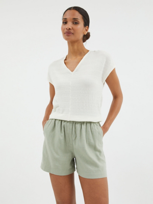 White Textured VNeck Blouse Women at ASDA