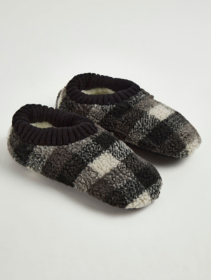 Black Checked Slipper Socks Men at ASDA