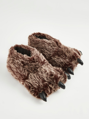 Furry Claw Slipper Boots Men at ASDA