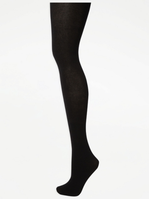 Black Cotton Rich Soft Thermal Tights Lingerie at ASDA