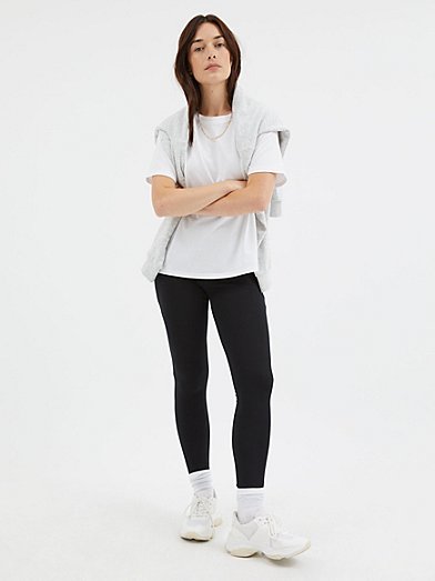 Topshop black white gray colorblock side stripe leggings - size 4