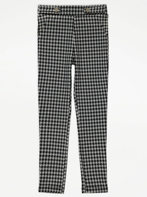 Black Houndstooth Ponte Leggings