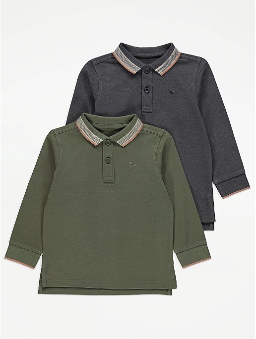 Long Sleeve Polo Tops 2 Pack | Kids | George at ASDA