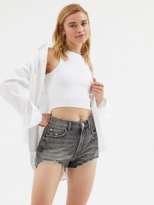 G21 Grey Distressed Denim Shorts Women at ASDA