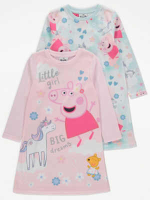 Peppa Pig Nightdresses 2 Pack Kids Girls 4/5 Years Pink | UK