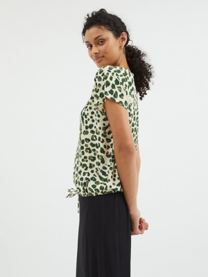 Animal Tie Bubble Hem Top Women at ASDA