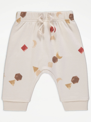 Neutral Shape Print Joggers Baby at ASDA