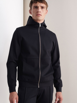 Studio Edit Black Zip Through Hoodie Men at ASDA