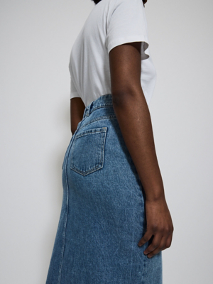 Walmart Pleated Denim Skirt Elastic Waist Clothing Walmart Plus