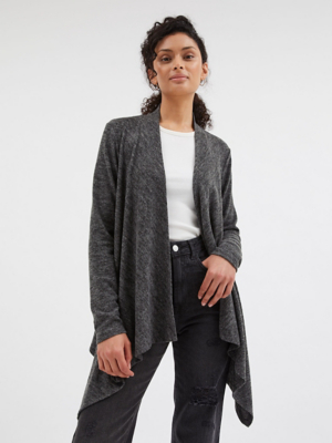 Grey Soft Touch Waterfall Cardigan Women at ASDA