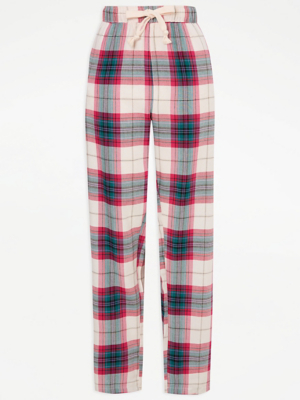 Pink Woven Checked Pyjama Bottoms Lingerie at ASDA