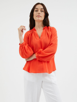 Orange Lightweight Popover Blouse Women at ASDA