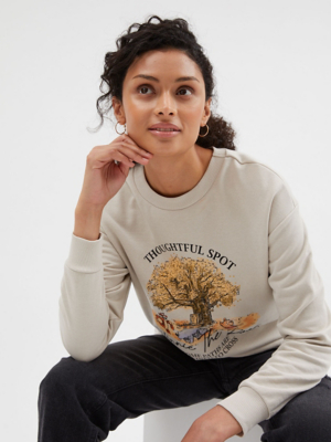 Disney Winnie The Pooh Nude Thoughtful Spot Sweatshirt | Women | George