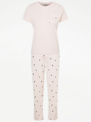 Pink Tree Short Sleeve Pyjamas Gift Set Lingerie at ASDA