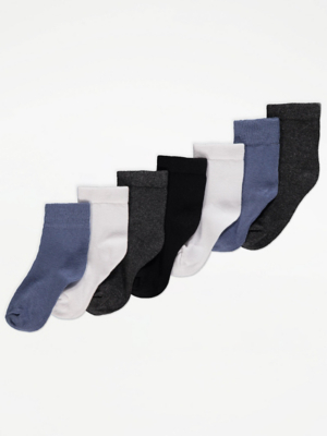 Cotton Rich Socks 7 Pack Kids at ASDA