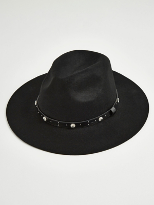 Black Wool Western Fedora Hat Women at ASDA