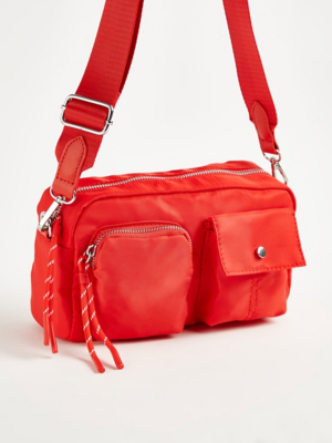 Red Utility Cross Body Bag Women at ASDA
