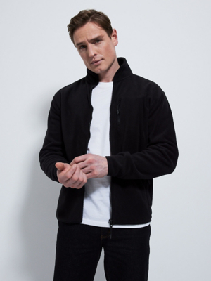 Black Zip Through Fleece Men at ASDA