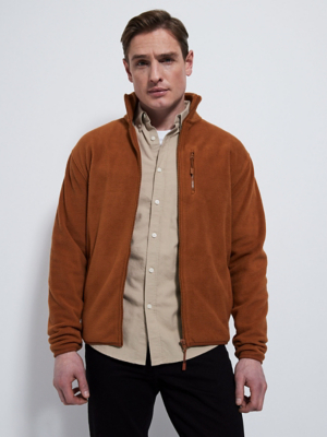 Tan Zip Up Fleece Men at ASDA