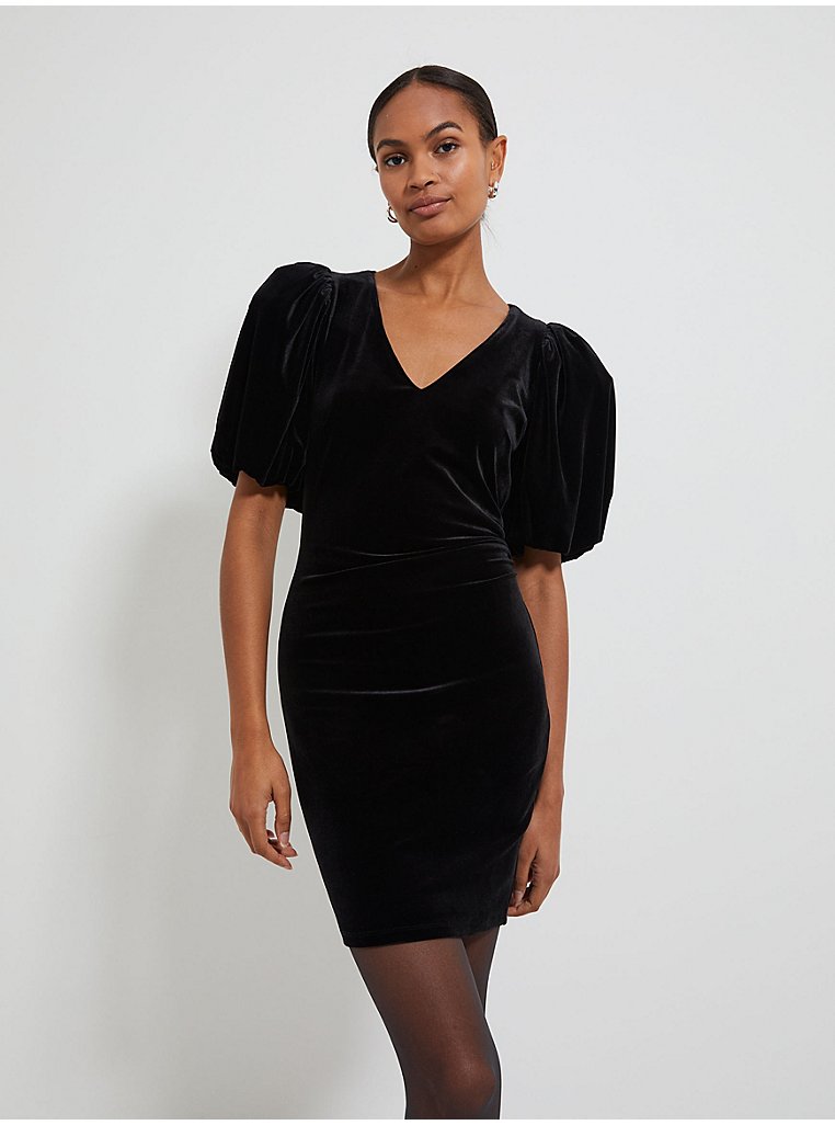 Black Bodycon Velvet Mini Dress | Women | George at ASDA