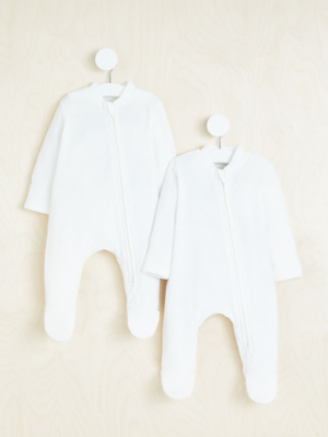Mothercare White Towelling Baby Grows Terry Towelling Baby Grows