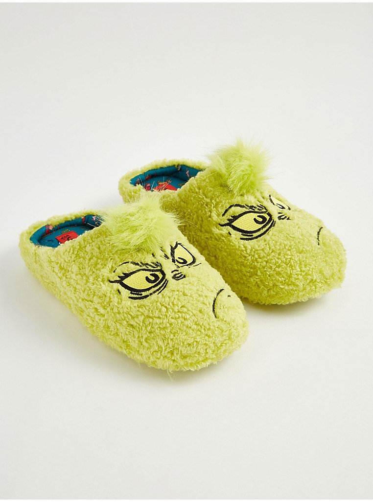 The Grinch Green Character Slippers | Men | George at ASDA