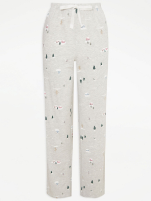 Grey Winter House Christmas Pyjama Bottoms Lingerie at ASDA