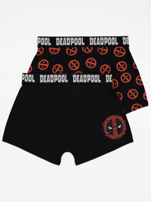 Marvel Deadpool Black Boxers 2 Pack Men at ASDA