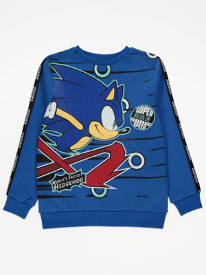 Sonic The Hedgehog Blue Graphic Sweatshirt Kids at ASDA
