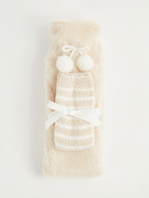 Striped Cosy Socks and Long Hot Water Bottle Gift Set Lingerie