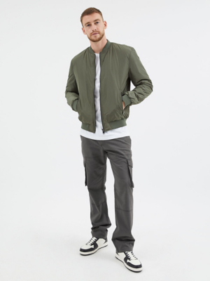 Charcoal Straight Leg Cargo Trousers Men at ASDA