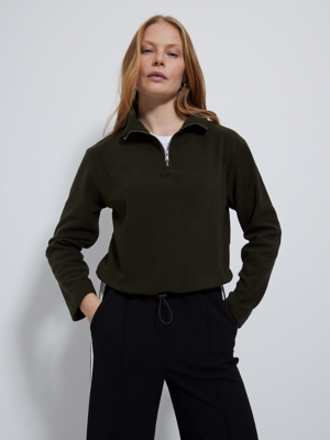 Dark Green Quarter Zip Fleece Women at ASDA