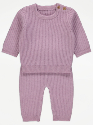 Lilac Soft Knit Jumper and Trousers Outfit Sale Offers