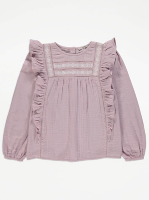 Pink Embroidered Cheesecloth Blouse Kids at ASDA