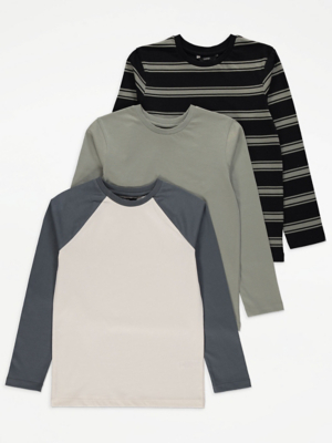 Long Sleeve Tops 3 Pack Kids at ASDA