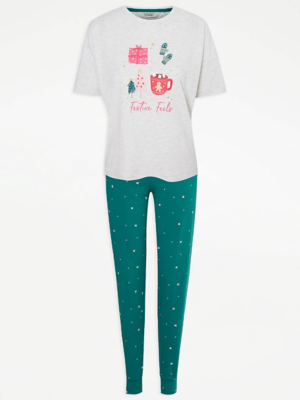 Festive Feels Short Sleeve Christmas Pyjamas Lingerie at ASDA