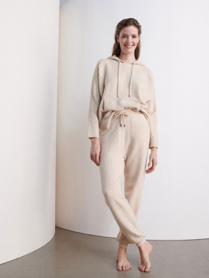 Studio Edit Beige Knitted Loungewear Joggers Lingerie at ASDA