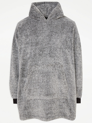 Grey Fleece Snuggle Hoodie Men at ASDA