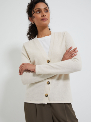 Neutral Button Through Cardigan Women at ASDA