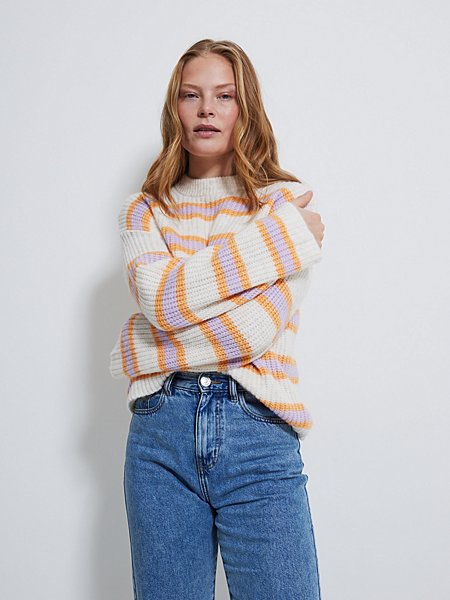 White Striped Knitted Jumper | Women | George at ASDA
