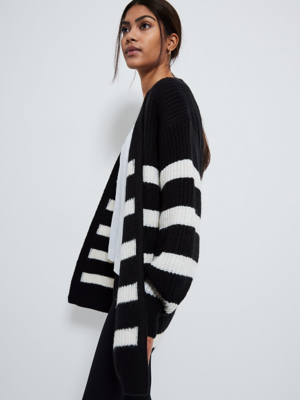 Black Striped Knitted Cardigan Women at ASDA