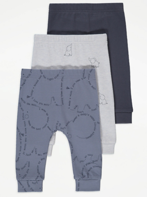 Elephant Leggings 3 Pack Baby at ASDA