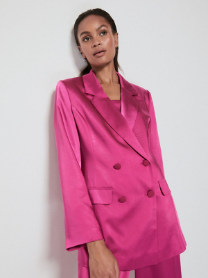 Bright Pink Satin Blazer Women at ASDA