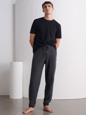 Studio Edit Grey Knitted Loungewear Joggers Men at ASDA